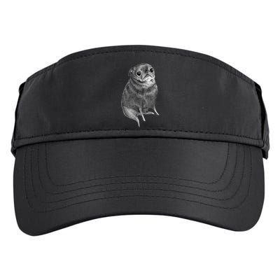 Sweet Black Pug Adult Drive Performance Visor