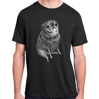 Sweet Black Pug Adult ChromaSoft Performance T-Shirt