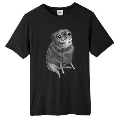 Sweet Black Pug Tall Fusion ChromaSoft Performance T-Shirt