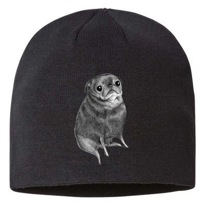 Sweet Black Pug Sustainable Beanie