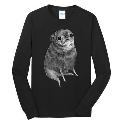 Sweet Black Pug Tall Long Sleeve T-Shirt