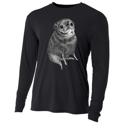 Sweet Black Pug Cooling Performance Long Sleeve Crew