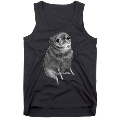 Sweet Black Pug Tank Top