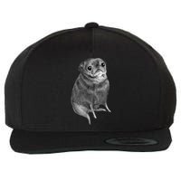 Sweet Black Pug Wool Snapback Cap