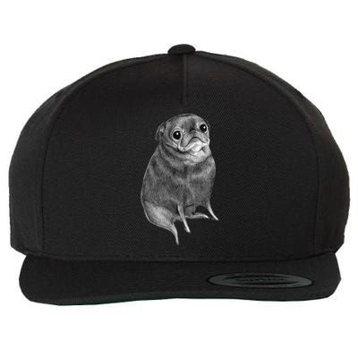 Sweet Black Pug Wool Snapback Cap