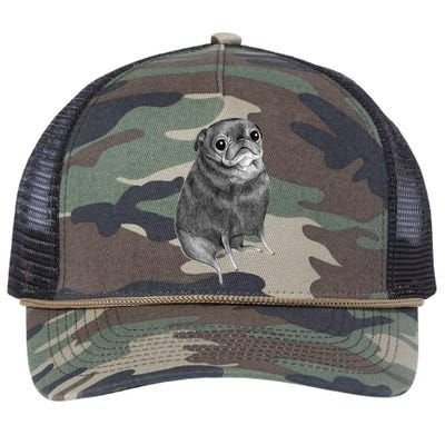 Sweet Black Pug Retro Rope Trucker Hat Cap