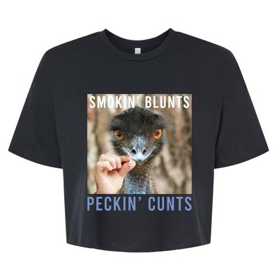 Smokin Blunts Peckin Cunts Bella+Canvas Jersey Crop Tee