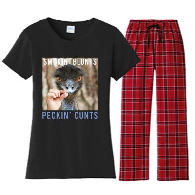 Smokin Blunts Peckin Cunts Women's Flannel Pajama Set