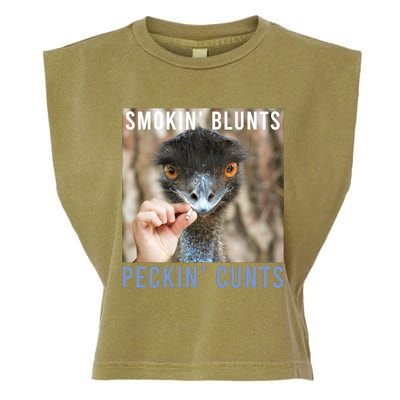 Smokin Blunts Peckin Cunts Garment-Dyed Women's Muscle Tee