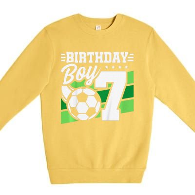 Soccer Birthday Party 7 Year Old Boy 7th Birthday Premium Crewneck Sweatshirt