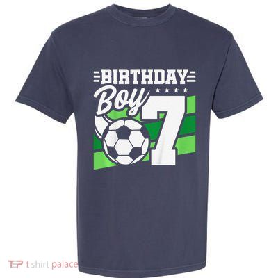 Soccer Birthday Party 7 Year Old Boy 7th Birthday Garment-Dyed Heavyweight T-Shirt