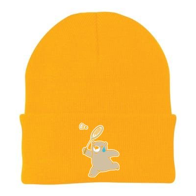 Sweet Bear Playing Badminton Badminton Player Badminton Gift Knit Cap Winter Beanie