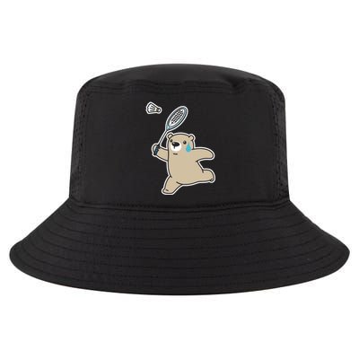 Sweet Bear Playing Badminton Badminton Player Badminton Gift Cool Comfort Performance Bucket Hat