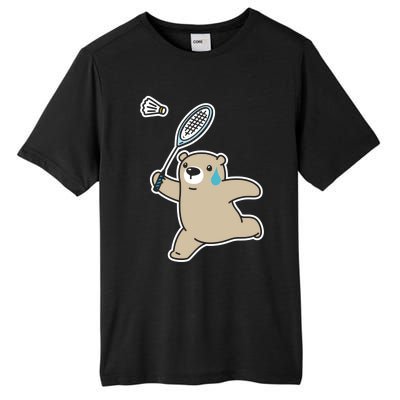 Sweet Bear Playing Badminton Badminton Player Badminton Gift Tall Fusion ChromaSoft Performance T-Shirt