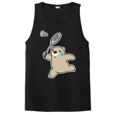 Sweet Bear Playing Badminton Badminton Player Badminton Gift PosiCharge Competitor Tank