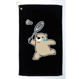 Sweet Bear Playing Badminton Badminton Player Badminton Gift Platinum Collection Golf Towel