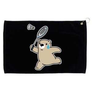 Sweet Bear Playing Badminton Badminton Player Badminton Gift Grommeted Golf Towel