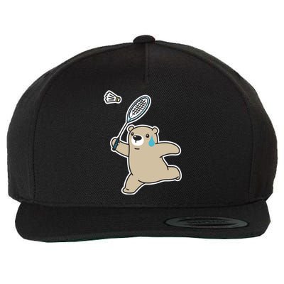 Sweet Bear Playing Badminton Badminton Player Badminton Gift Wool Snapback Cap