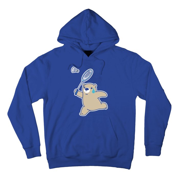 Sweet Bear Playing Badminton Badminton Player Badminton Gift Hoodie