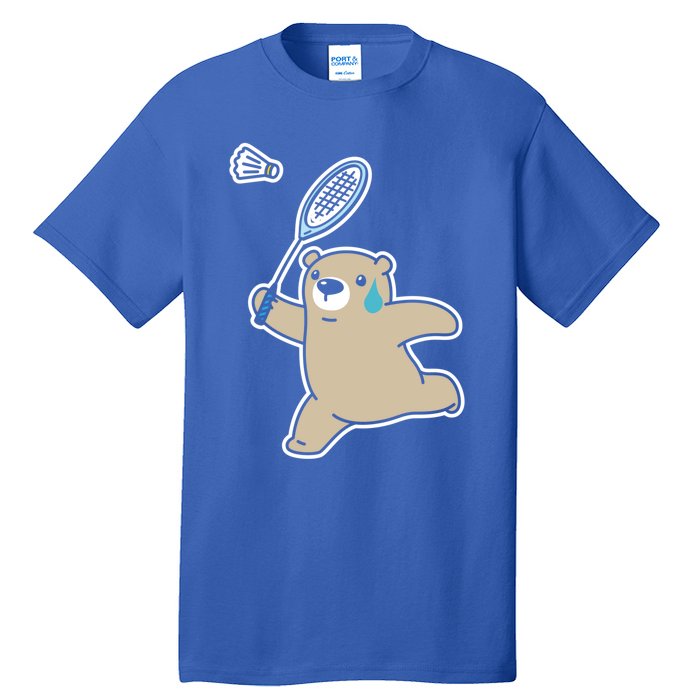 Sweet Bear Playing Badminton Badminton Player Badminton Gift Tall T-Shirt