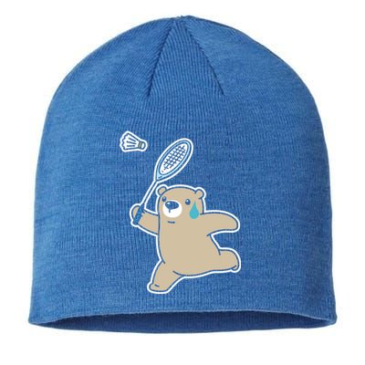 Sweet Bear Playing Badminton Badminton Player Badminton Gift Sustainable Beanie