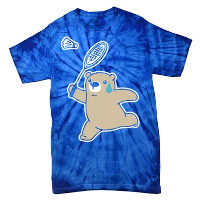 Sweet Bear Playing Badminton Badminton Player Badminton Gift Tie-Dye T-Shirt