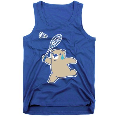 Sweet Bear Playing Badminton Badminton Player Badminton Gift Tank Top