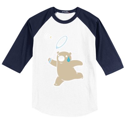 Sweet Bear Playing Badminton Badminton Player Badminton Gift Baseball Sleeve Shirt