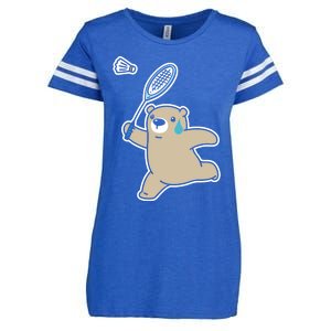 Sweet Bear Playing Badminton Badminton Player Badminton Gift Enza Ladies Jersey Football T-Shirt