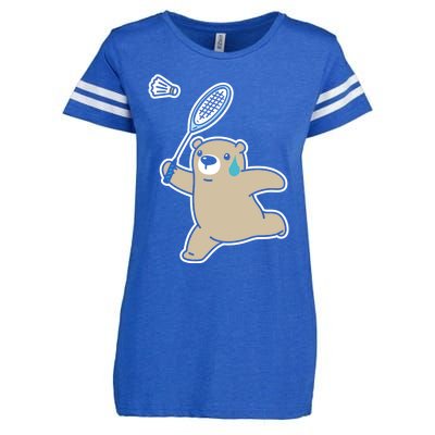 Sweet Bear Playing Badminton Badminton Player Badminton Gift Enza Ladies Jersey Football T-Shirt