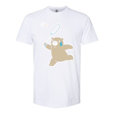 Sweet Bear Playing Badminton Badminton Player Badminton Gift Softstyle CVC T-Shirt