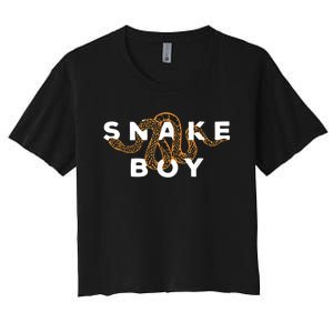 Snake Boy Python Herpetology Snakes Owner Women's Crop Top Tee