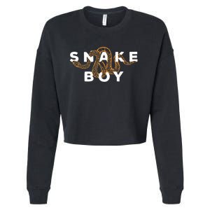 Snake Boy Python Herpetology Snakes Owner Cropped Pullover Crew