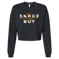 Snake Boy Python Herpetology Snakes Owner Cropped Pullover Crew