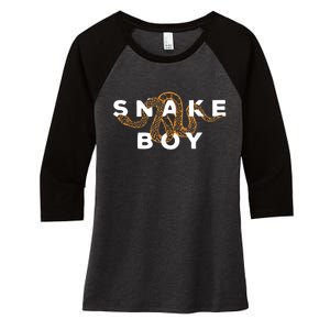 Snake Boy Python Herpetology Snakes Owner Women's Tri-Blend 3/4-Sleeve Raglan Shirt