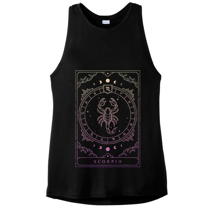 Scorpio Birthday Present Wo Zodiac Sign Ladies PosiCharge Tri-Blend Wicking Tank