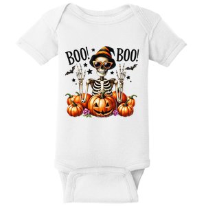 Skeleton Boo Pumpkin Halloween For Halloween Baby Bodysuit