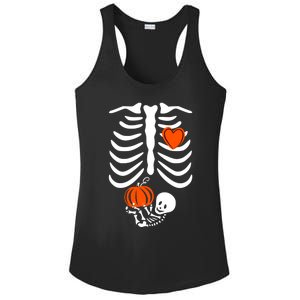 Skeleton Baby Pregnant Xray Rib Cage Halloween Costume Ladies PosiCharge Competitor Racerback Tank