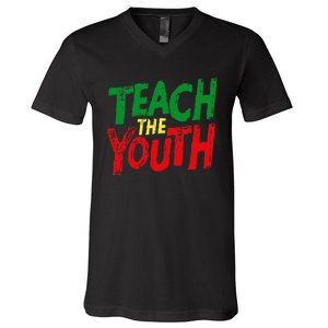 Strong Black Pride Teach The  Power V-Neck T-Shirt