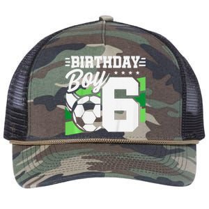 Soccer Birthday Party 6 Year Old Boy 6th Birthday Retro Rope Trucker Hat Cap