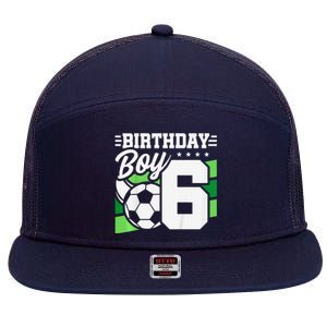 Soccer Birthday Party 6 Year Old Boy 6th Birthday 7 Panel Mesh Trucker Snapback Hat