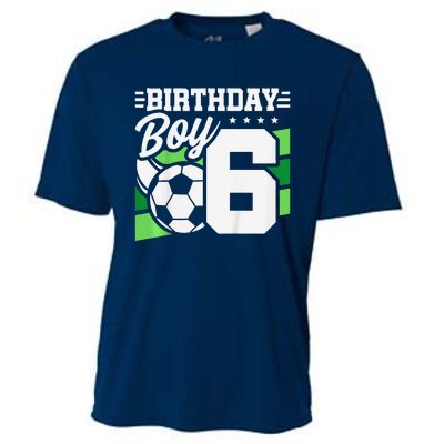 Soccer Birthday Party 6 Year Old Boy 6th Birthday Cooling Performance Crew T-Shirt