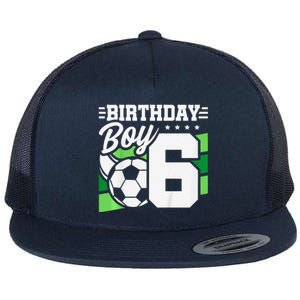 Soccer Birthday Party 6 Year Old Boy 6th Birthday Flat Bill Trucker Hat