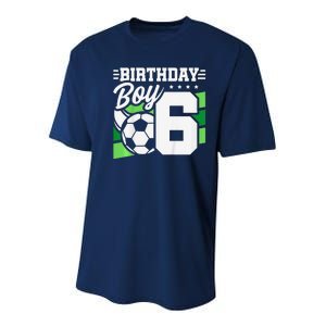 Soccer Birthday Party 6 Year Old Boy 6th Birthday Youth Performance Sprint T-Shirt