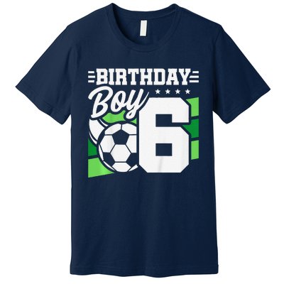 Soccer Birthday Party 6 Year Old Boy 6th Birthday Premium T-Shirt