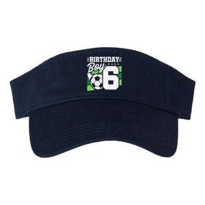 Soccer Birthday Party 6 Year Old Boy 6th Birthday Valucap Bio-Washed Visor