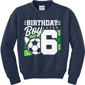 Soccer Birthday Party 6 Year Old Boy 6th Birthday Kids Sweatshirt