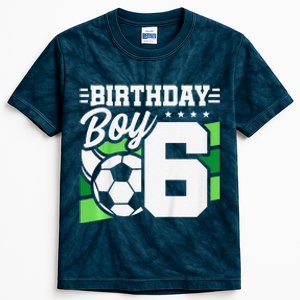 Soccer Birthday Party 6 Year Old Boy 6th Birthday Kids Tie-Dye T-Shirt