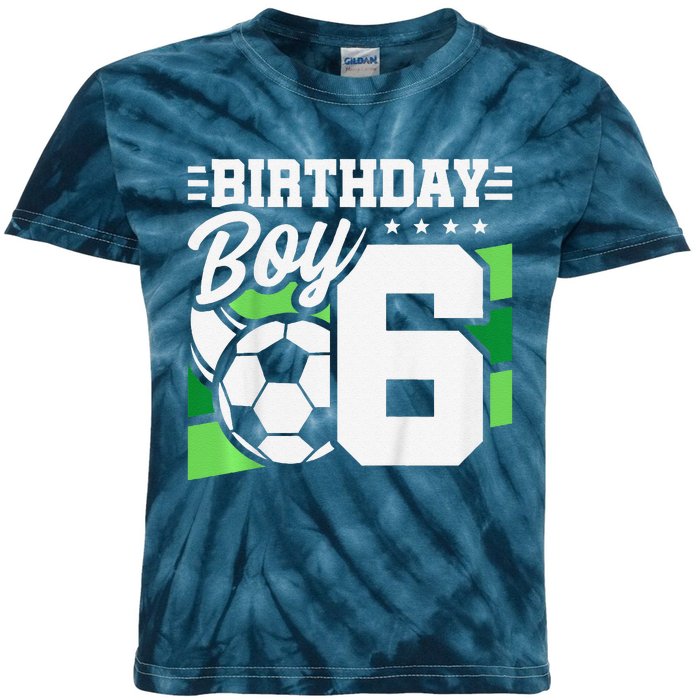 Soccer Birthday Party 6 Year Old Boy 6th Birthday Kids Tie-Dye T-Shirt