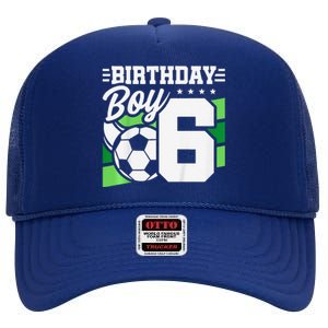 Soccer Birthday Party 6 Year Old Boy 6th Birthday High Crown Mesh Back Trucker Hat